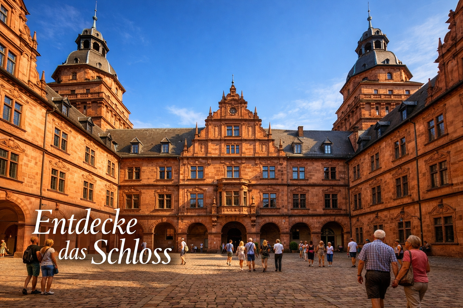 Schloss Johannisburg 1 Detailed () interior courtyard view of Schloss Johannisburg Aschaffenburg, showing the symmetrical Renaissance sandstone