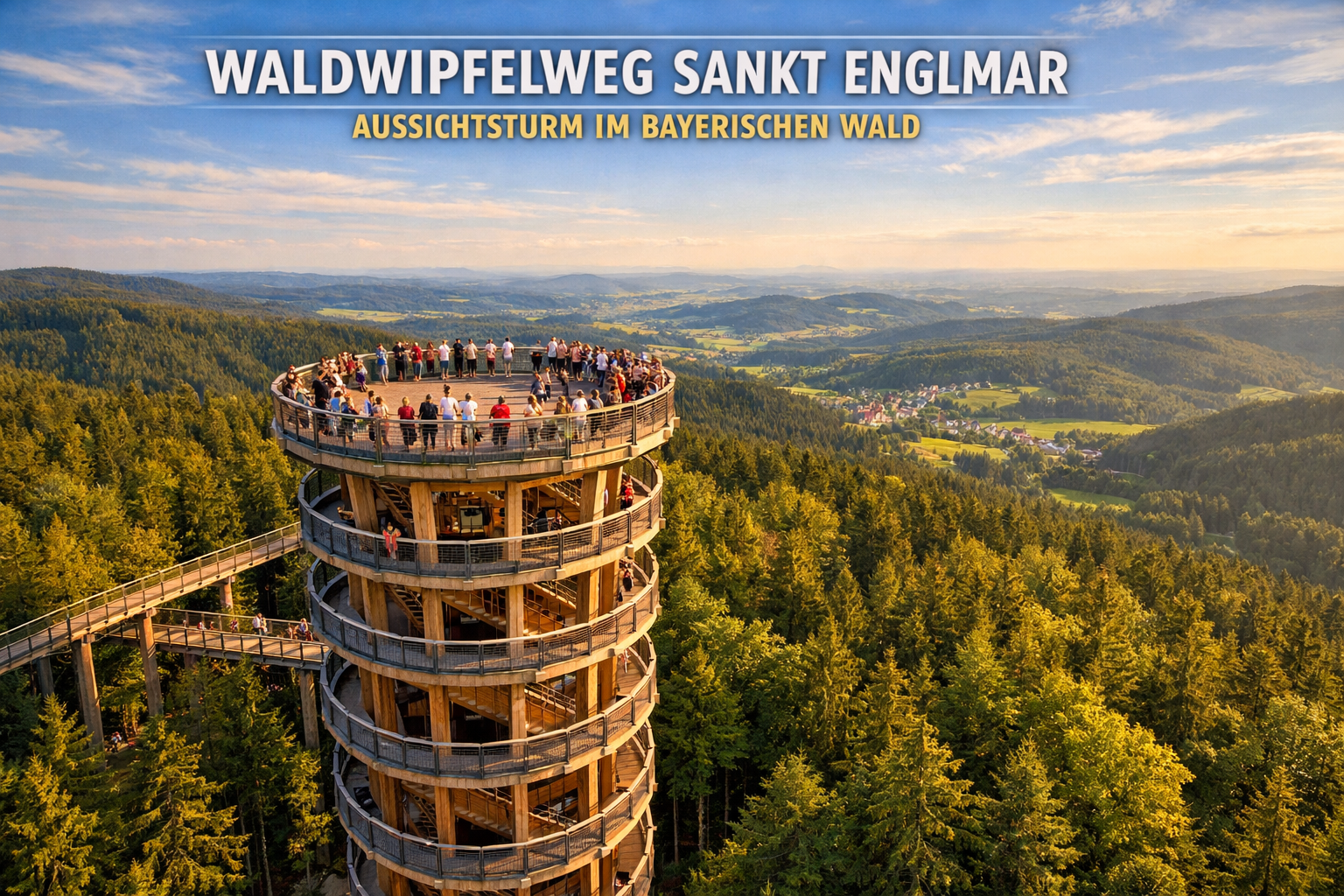 Waldwipfelweg und Naturerlebnispark (Sankt Englmar) 2 () aerial-style view of the Waldwipfelweg Sankt Englmar observation tower rising above the Bavarian Forest canopy: a tall