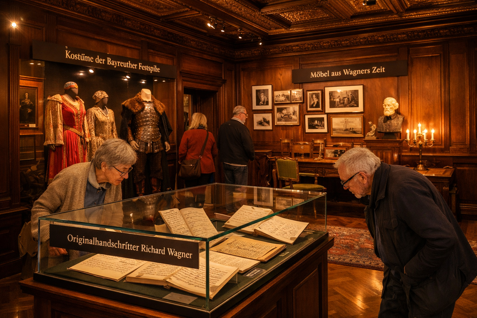 Richard-Wagner-Museum (Bayreuth) 1 () detailed interior museum scene of the Richard-Wagner-Museum Bayreuth — elegant exhibition hall inside Villa Wahnfried
