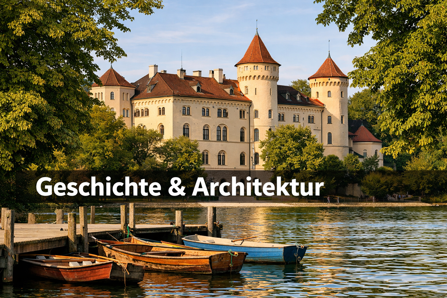 Schloss Possenhofen 1 () editorial image showing the historic facade of Schloss Possenhofen from the shoreline of Starnberger See, Bavaria.