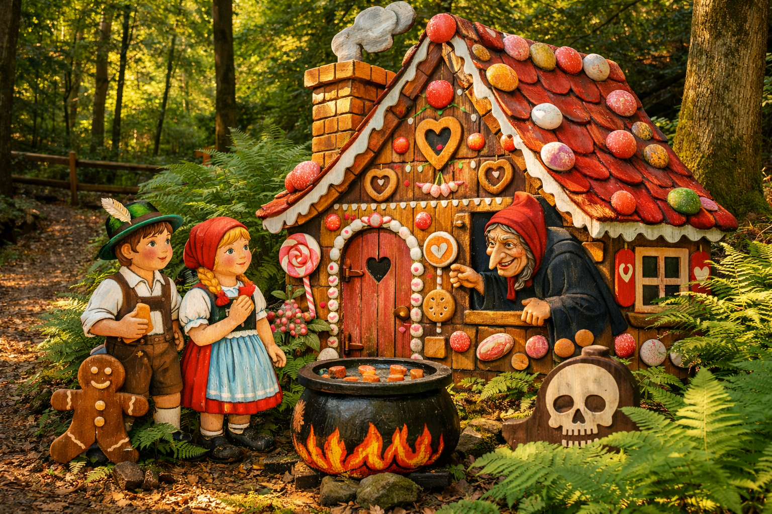 Märchenwald Sambachshof (Bad Königshofen) 1 () image showing a collection of hand-painted fairy tale wooden figures and scenes from classic German Märchen (fairy tales)