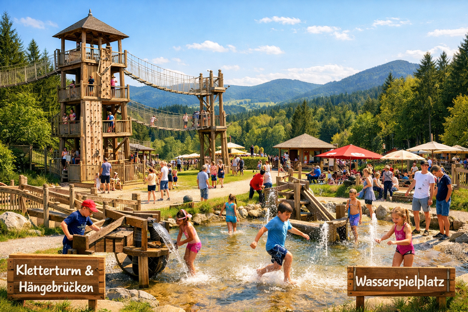 Edelwies Natur- und Freizeitpark (Neukirchen) 1 () vibrant editorial image of children and families enjoying outdoor attractions at the Edelwies Natur- und Freizeitpark